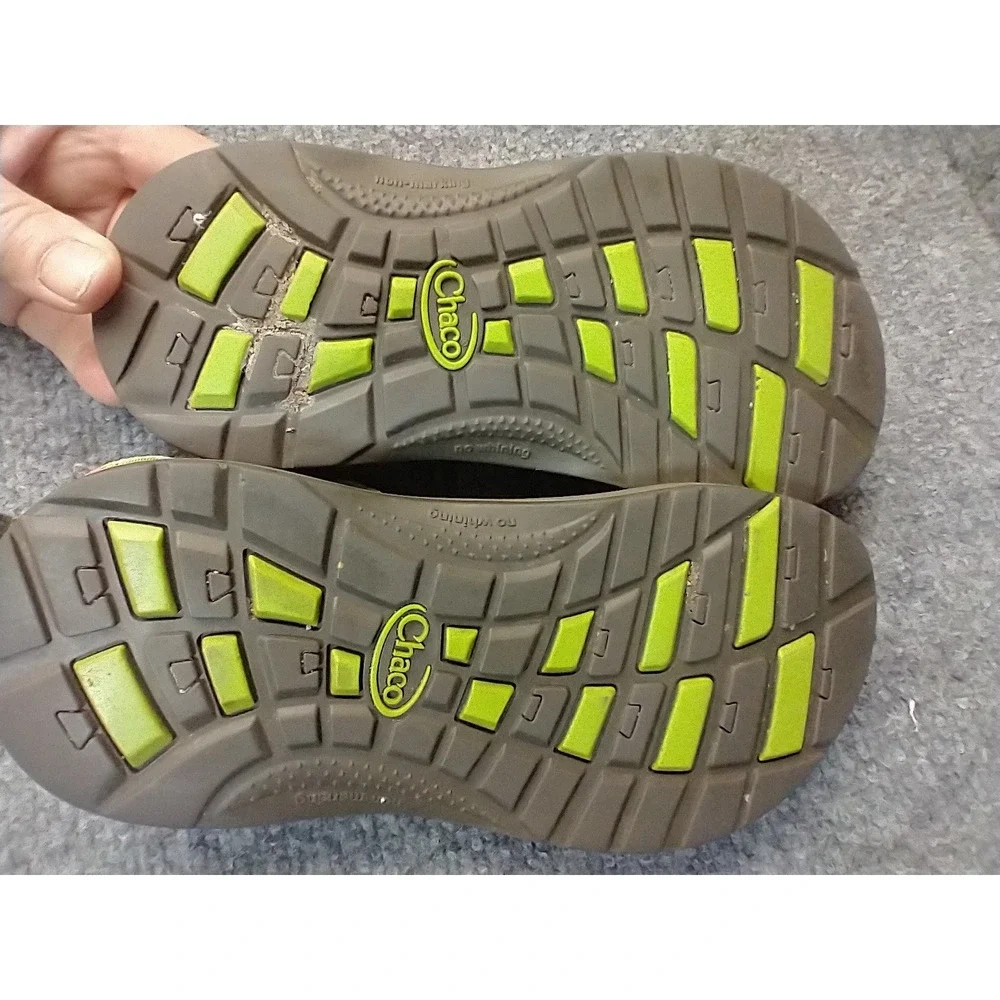 Chaco Kids Z1‎ Ecotread Sandals Lime Green Orange Geometric Strappy Size 2